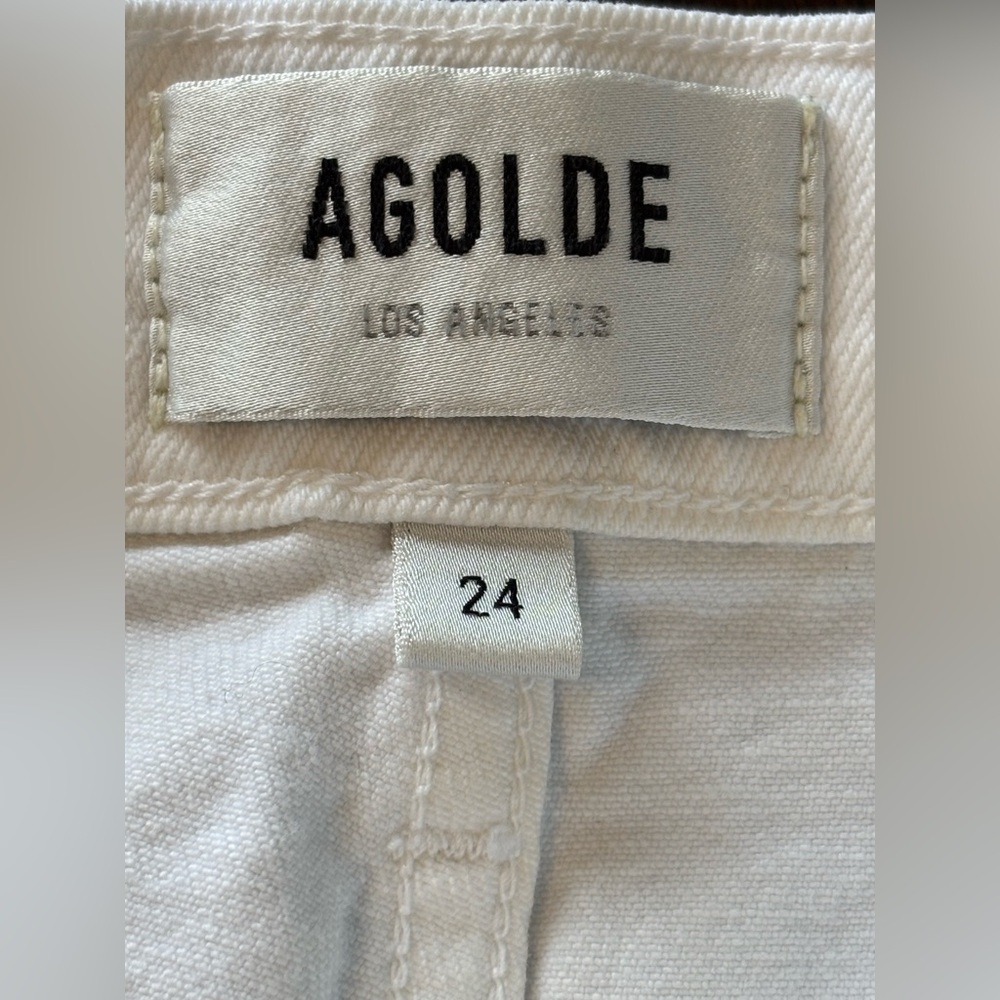 AGOLDE RILEY High Rise Straight White Crop Jean 24  Button Fly Contemporary - Picture 5 of 14